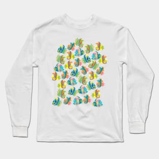 Seahorses cartoon Pattern Long Sleeve T-Shirt